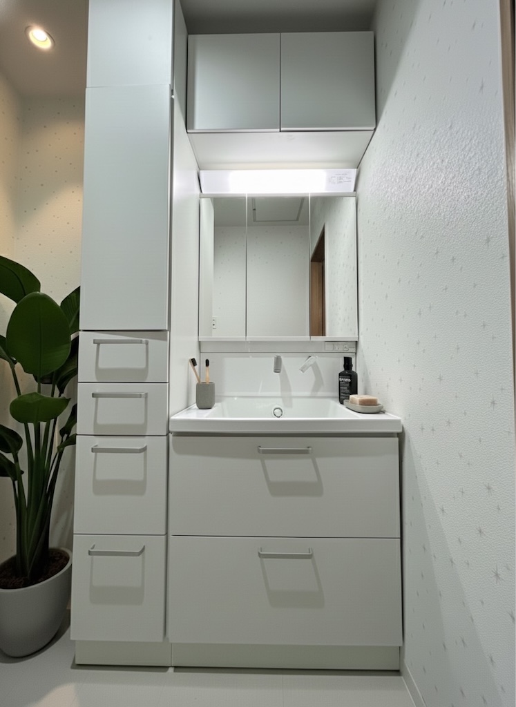 洗面化粧台取替工事 アイキャッチ画像