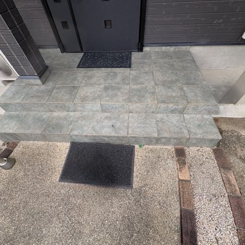 玄関タイル補修工事