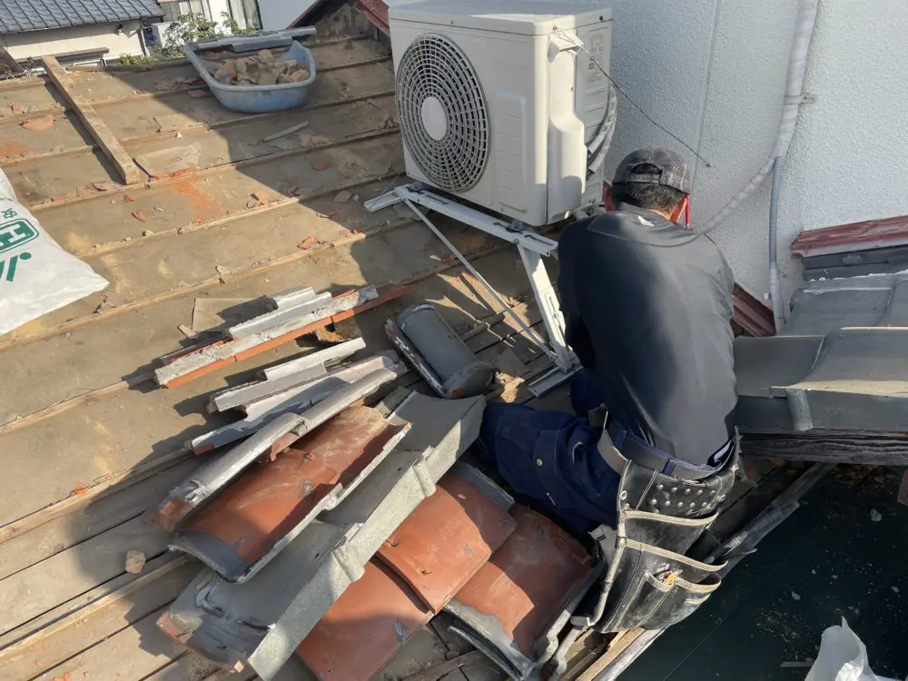 糸島市潤で屋根替え工事中！