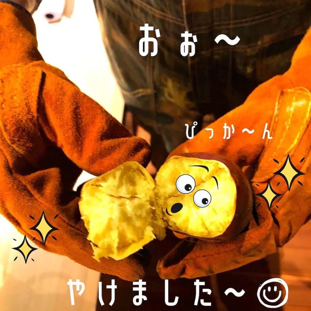 ふたつに割ってみると、黄金に輝いています