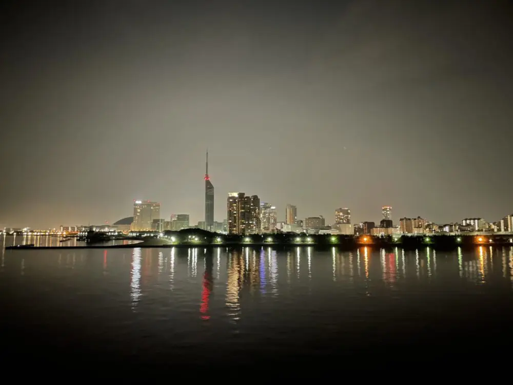 西区愛宕浜マンションのリフォーム現場から見える夜景